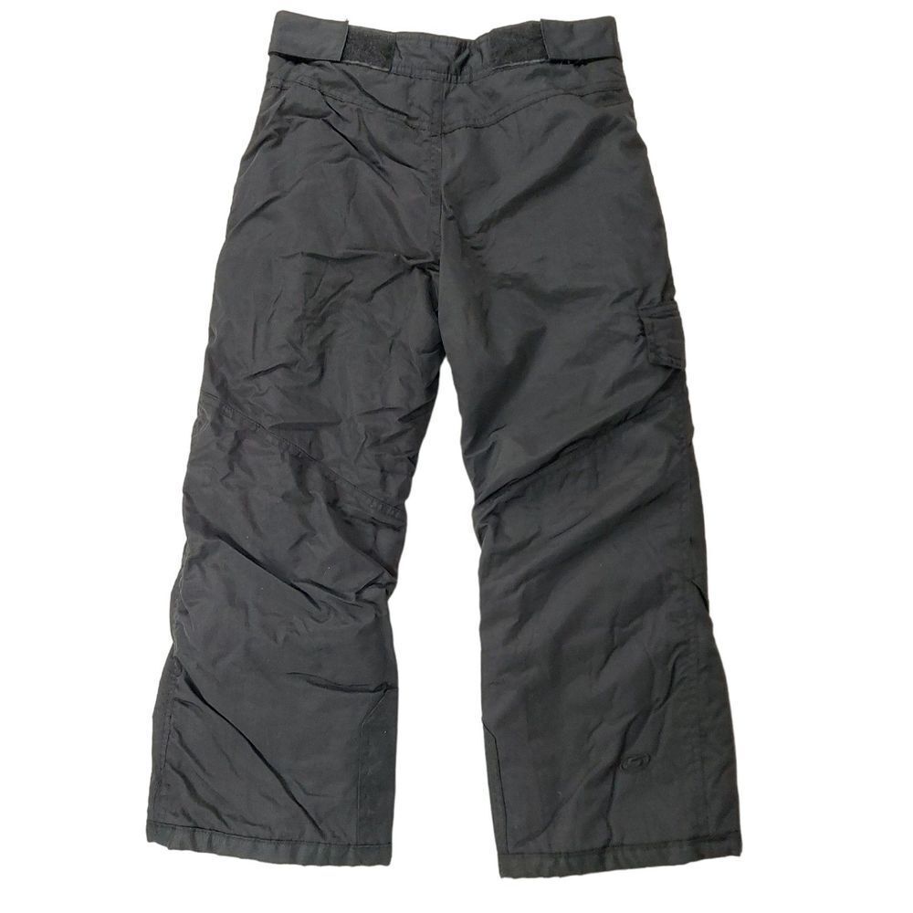 Slalom Kids Snowboarding Ski Cargo Pants 8 Black Knee Reinforced Insulated - Picture 5 of 12